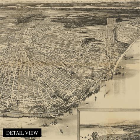 1893 Tacoma Washington Map Old Map of Puget Sound Historic - Etsy