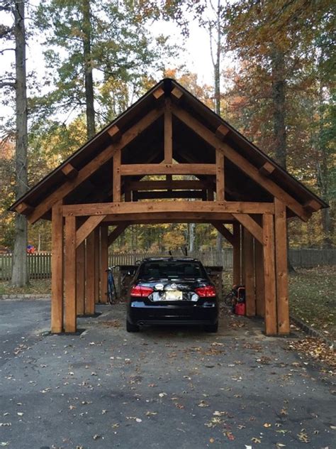 Custom Timber Frame Carport Garage Philadelphia By Timber Creek