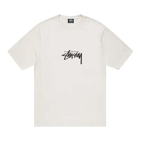 StÜssy Pigment Dyed Small Stock Tee Natural White Editorialist