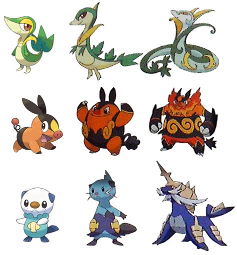 Pokemon Starter Evolutions Gen 5