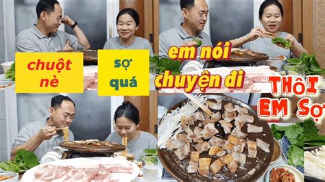 Chồng Hàn thèm Thịt Nướng Vợ Việt liền mua thịt về nướng gói kim chi