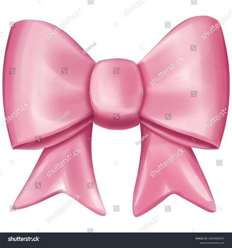 Sweet Pink Bow Emoji Emoticon Stock Illustration 2452942557 | Shutterstock