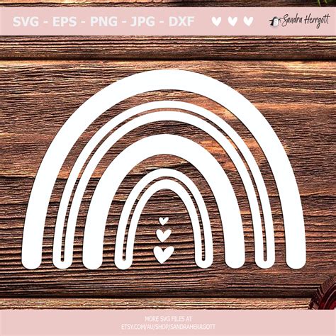 Boho Pastel Rainbow Plotter File Svg Dxf Png  Eps Brown Etsy