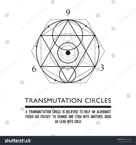 Transmutation Circles Alchemical Symbol Sacred Geometry Stock Vector