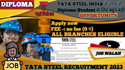 Tata Steel Recruitment Associate Engineer Job Tata Steel Job