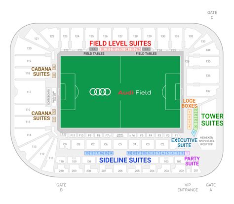 Audi Field Seating Map and Stadium Layout for Events 23