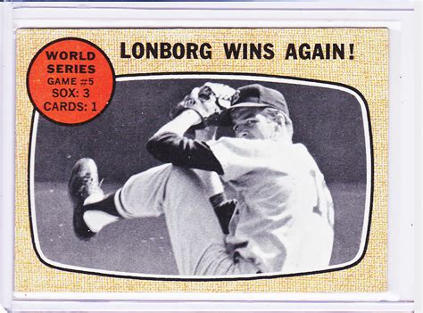 Red Sox Baseball Cards 1967 World Series From The 1968 Topps Set