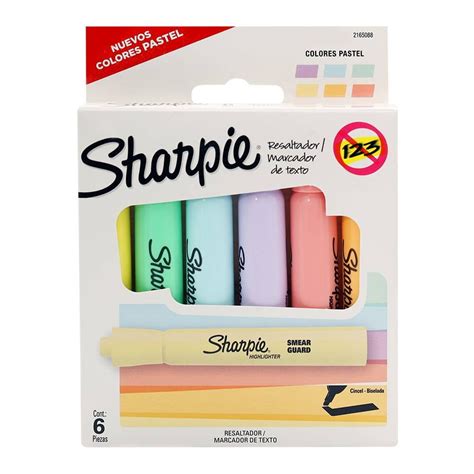 Resaltador Sharpie Tank Varios Colores Pasteles 6 Piezas Walmart