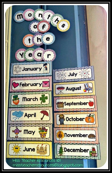 Months Of The Year Chart Classroom Decorations Online Buy Dobytudesign Cz