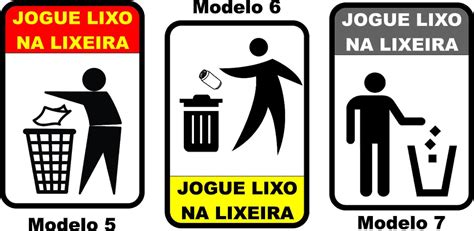 Adesivo Jogue Lixo No Lixo Vários Modelo 7 Cm X 10 Pac 10 Un R 20 00