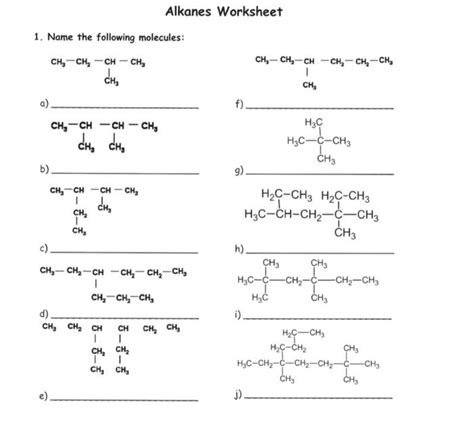 Solved Alkanes Worksheet Name The Following Chegg Worksheets