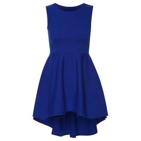 Linda Royal Blue Asymmetric High Low Wide Flared Sleeveless Skater