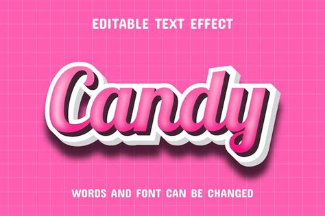 Premium Vector Candy Pink 3d Text Effect