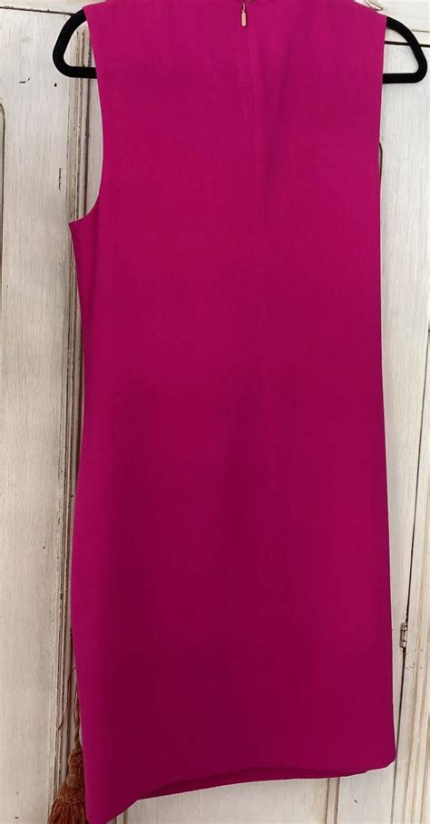 Trina Turk Hot Pink Barbie Core Midi Dress Halter Nec Gem