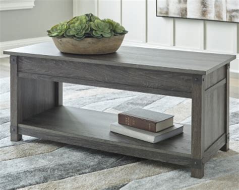 Freedan Grayish Brown Lift Top Coffee Table Store Midwest Home Supply