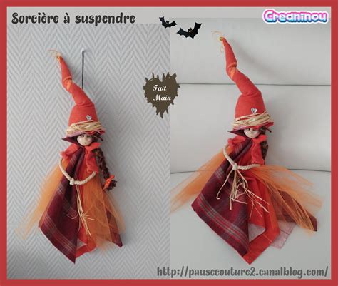 Sorcière à suspendre halloween objets deco par creaninou