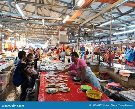 Chow Kit Wet Market Fresh Fish Section Kuala Lumpur Malaysia Editorial