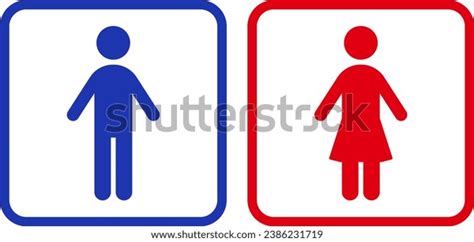 Set Male Female Toilet Plate Icon Stock Vector Royalty Free