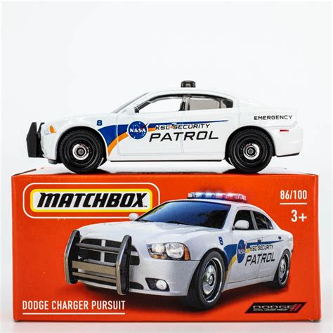 2022 Matchbox Power Grabs 86 Dodge Charger Pursuit White Nasa Secur Village Diecast