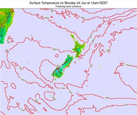 New Zealand Surface Temperature on Friday 23 Jul at 6am NZST