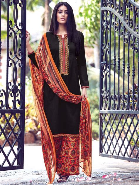 Black Cotton Ready Made Salwar Suit Indian Attire Indian Wear Indian