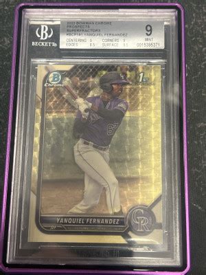 2022 Bowman Chrome Yanquiel Fernandez 1st Bowman Superfractor 1 1 MCP