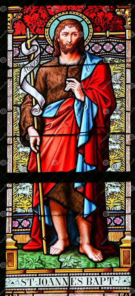 Stained Glass John The Baptist Stock Image Image Of Church Cathedral 129516739