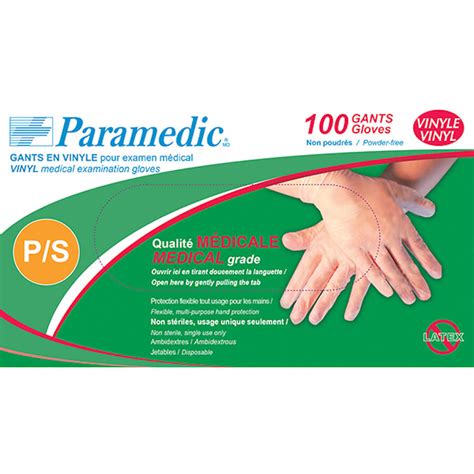 Paramedic Powder Free Vinyl Medical Examination Gloves Large U