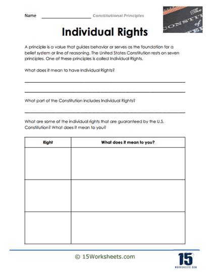 Constitutional Principles Worksheets 15