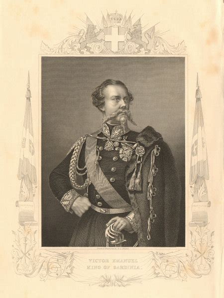 Victor Emmanuel Ii King Of Sardinia 1860 Old Antique Vintage Print Picture