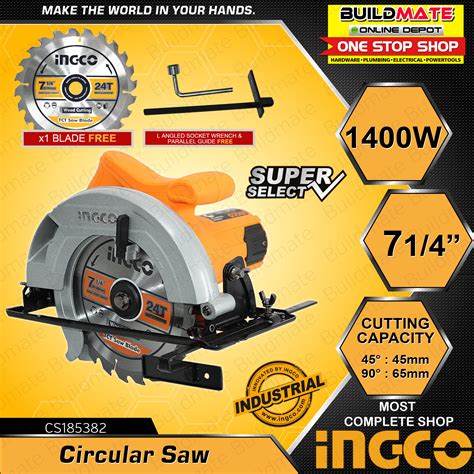 INGCO Circular Saw 7 1 4 1400W 1600W SUPER SELECT Wood Cutting Power