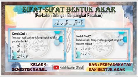 Perkalian Bilangan Berpangkat Pecahan Youtube