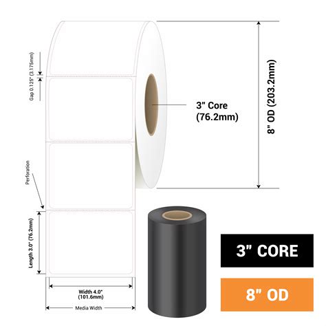 4 X 3 Thermal Transfer 2000 Labels On A Roll 3 Inch Core 8 Inch Od