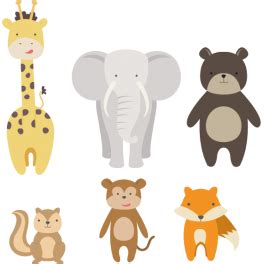 Kit 6 Stickers Animaux De La Jungle Color Stickers