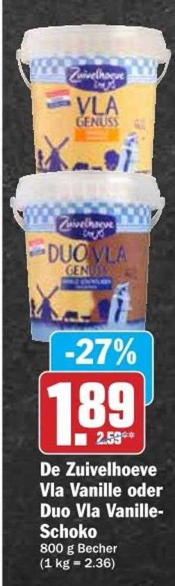 De Zuivelhoeve Vla Vanille Oder Duo Vla Vanille Schoko Angebot Bei