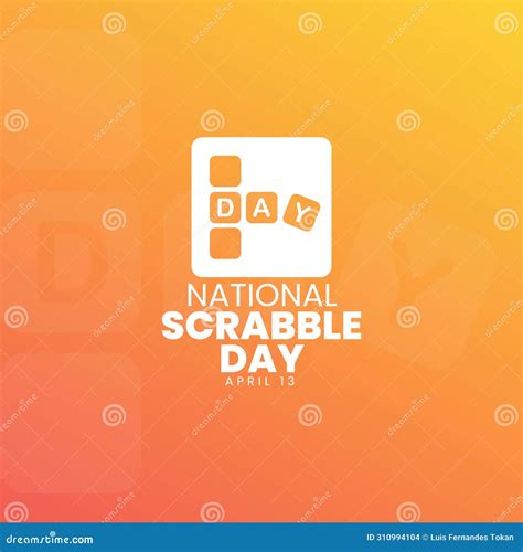 National Scrabble Day April 13 Stock Vector Illustration Of