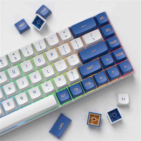 Mosptnspg Blue White 118 Key Cap Group CSA Profile Custom Keycaps PBT