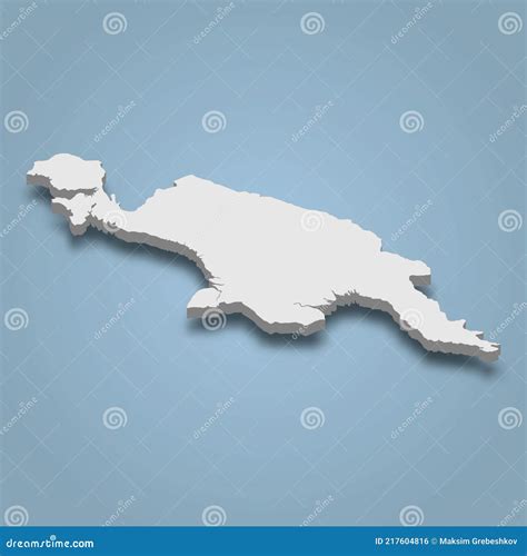 3d Isometric Map Of Papua Is An Island In Indonesia Stock Vector