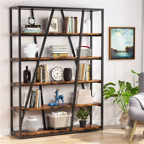 Buy Tribesigns Tier Bookshelf Industrial Bookcase With Storage Rack