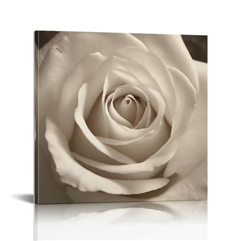 Nawypu White Rose Wall Art For Bedroom Black And White Canvas Wall Art