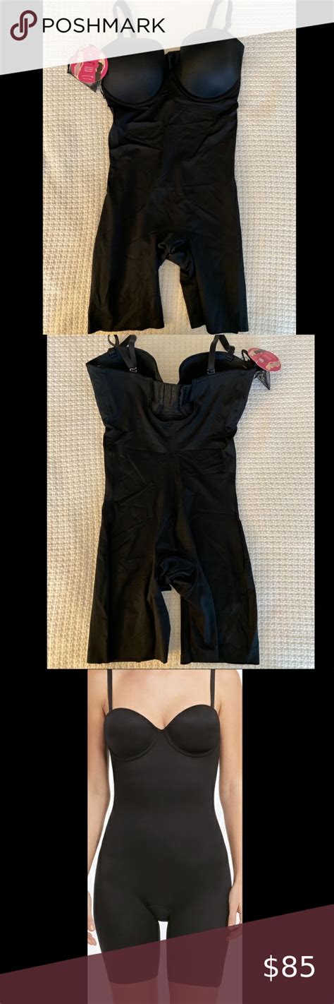 Spanx Strapless Cupped Mid Thigh Bodysuit Nwt Lrg Spanx Clothes Design Strapless