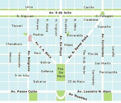 Mapa Del Microcentro De La Ciudad Aut Noma De Buenos Aires Argentina