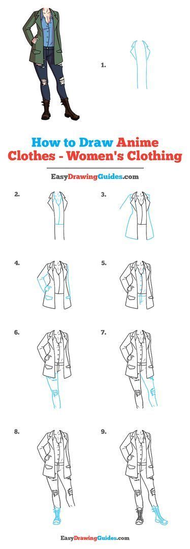 How To Draw Anime Clothes Women S Clothing Easy Step By Step