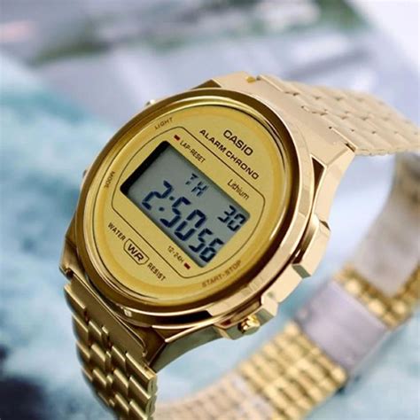 Relogio Casio Vintage Dourado A Weg A Gold Silver