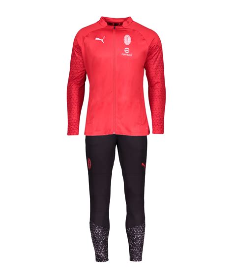 PUMA AC Mailand Trainingsanzug Rot Schwarz F12 Fan Shop Fan Artikel