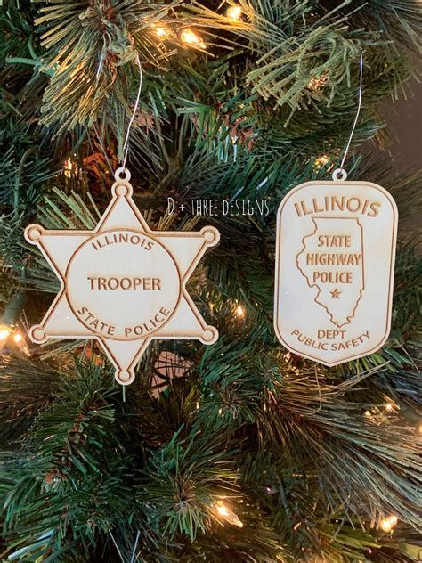 Illinois State Trooper Personalized Police Badge Ornament Or Etsy In