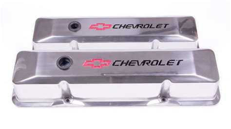 Proform Valve Cover Die Cast Tall Baffled Breather Hole Recessed Chevrolet Bowtie Logo