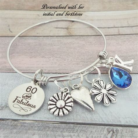 Gift for Friend Turning 60, 60th Birthday Gift, 60th Birthday Bracelet ...