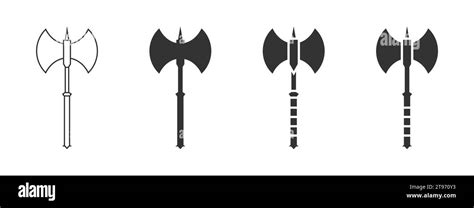 Battleaxe Icon Isolated On A White Background Vector Illustration