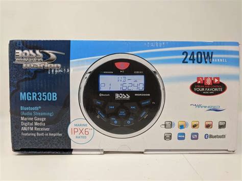 Boss Audio Systems Marine Mgr B Bluetooth Marine Gauge Digital Media